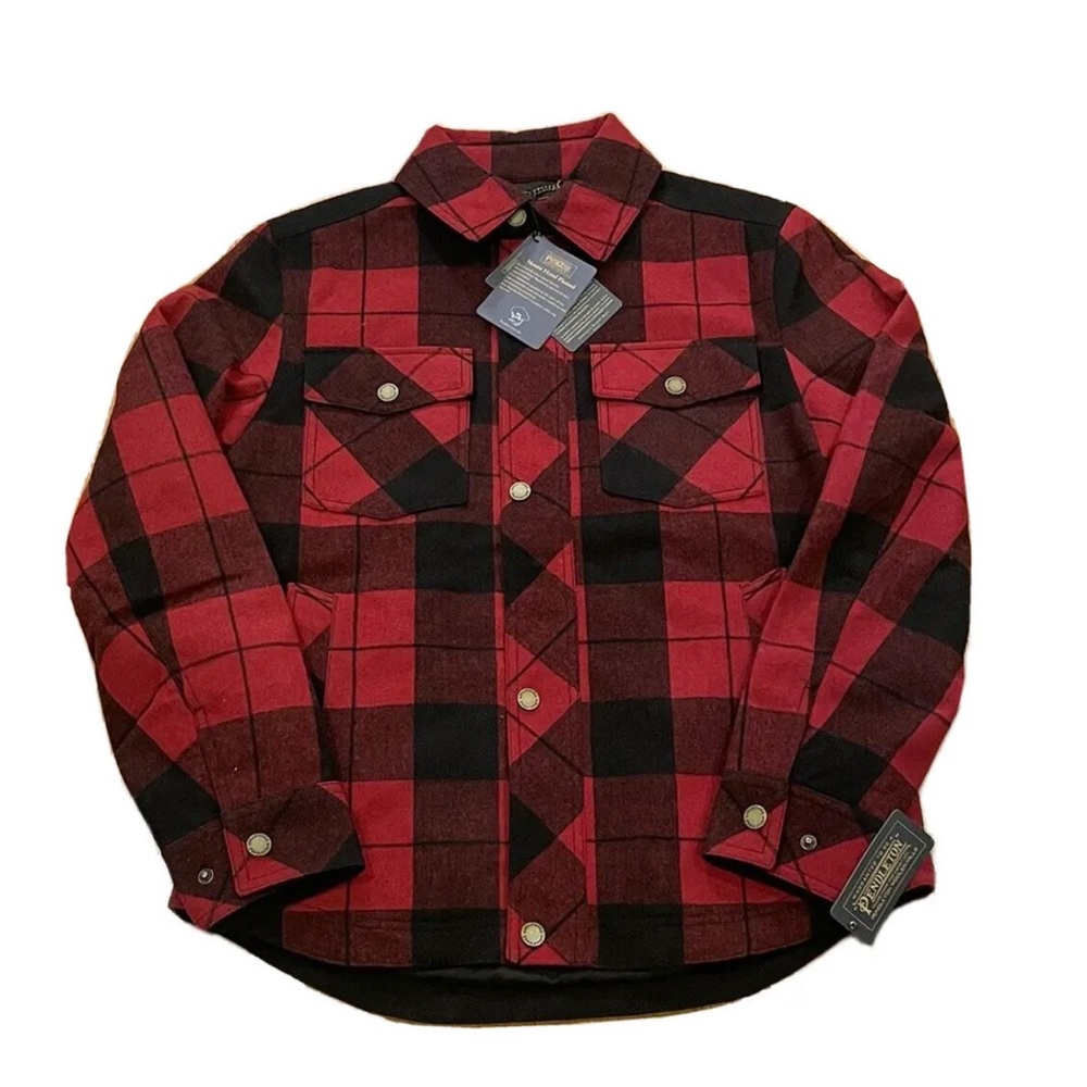 Pendleton Buffalo Plaid Mount Hood Flannel Wool Blend Jacket Mens Small NWT